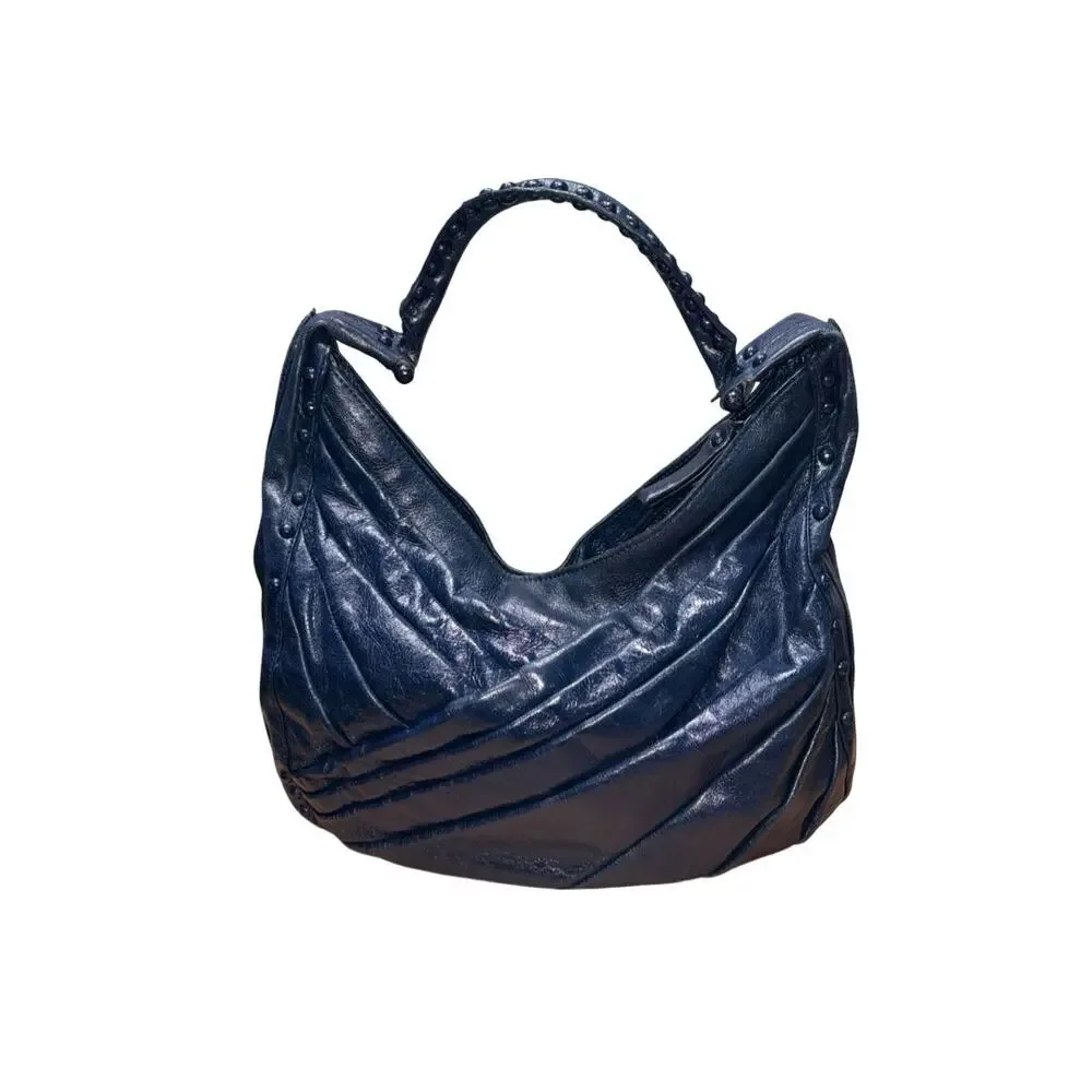 7 Seven for All Mankind Blue Patent Leather Hobo Shoulder Bag
